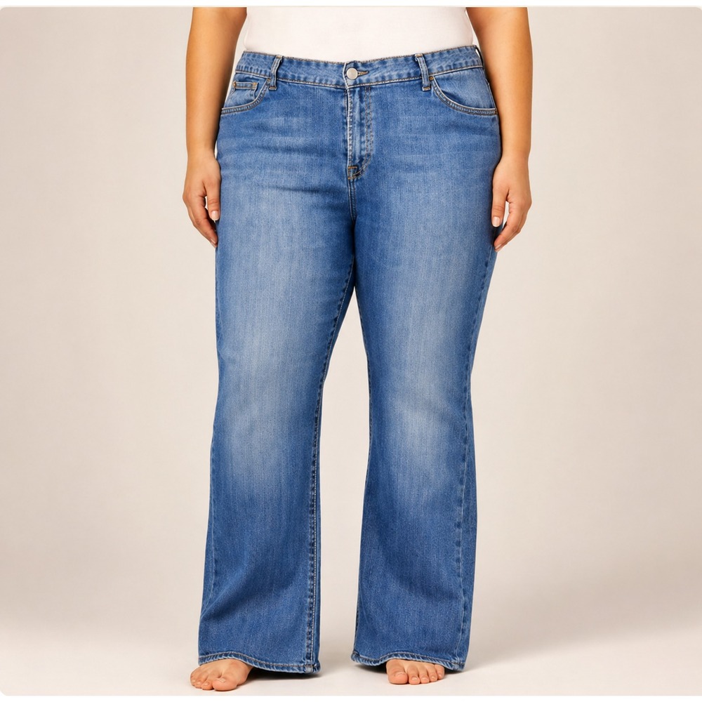Sarah Jessica Parker Bitten Straight Leg Stretch Jeans Blue Size 22R